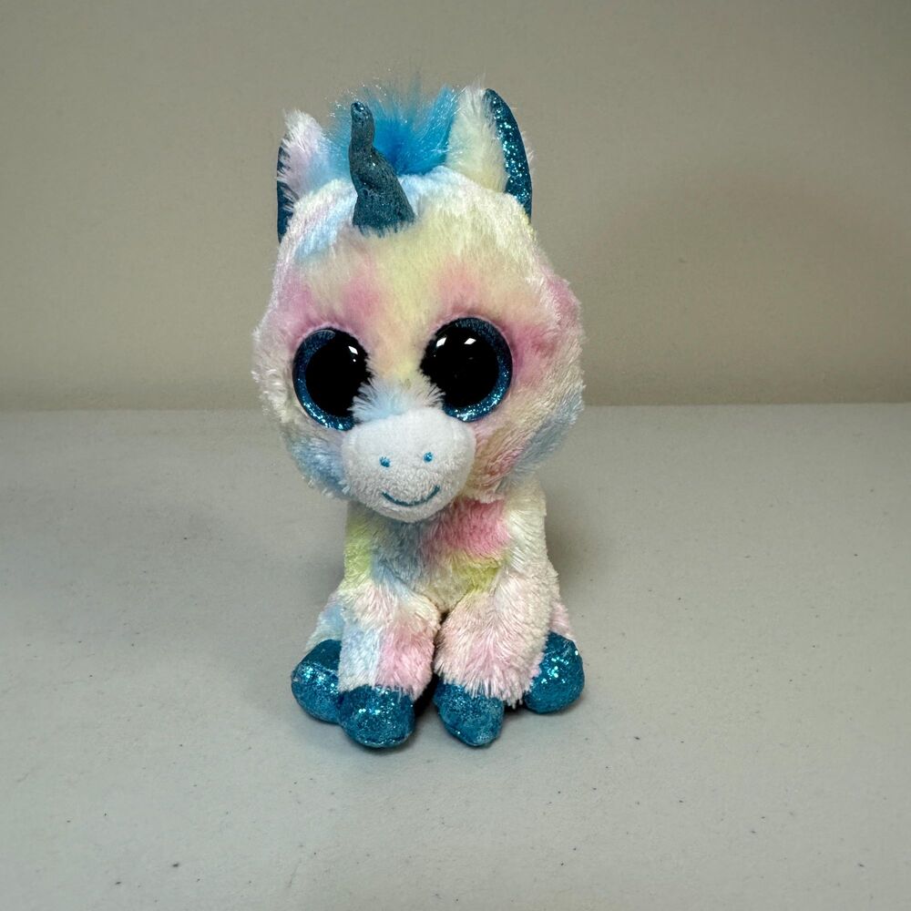 TY Beanie Boos Blitz Unicorn Rainbow Plush Glitter Stuffed Animal Sparkle Toy